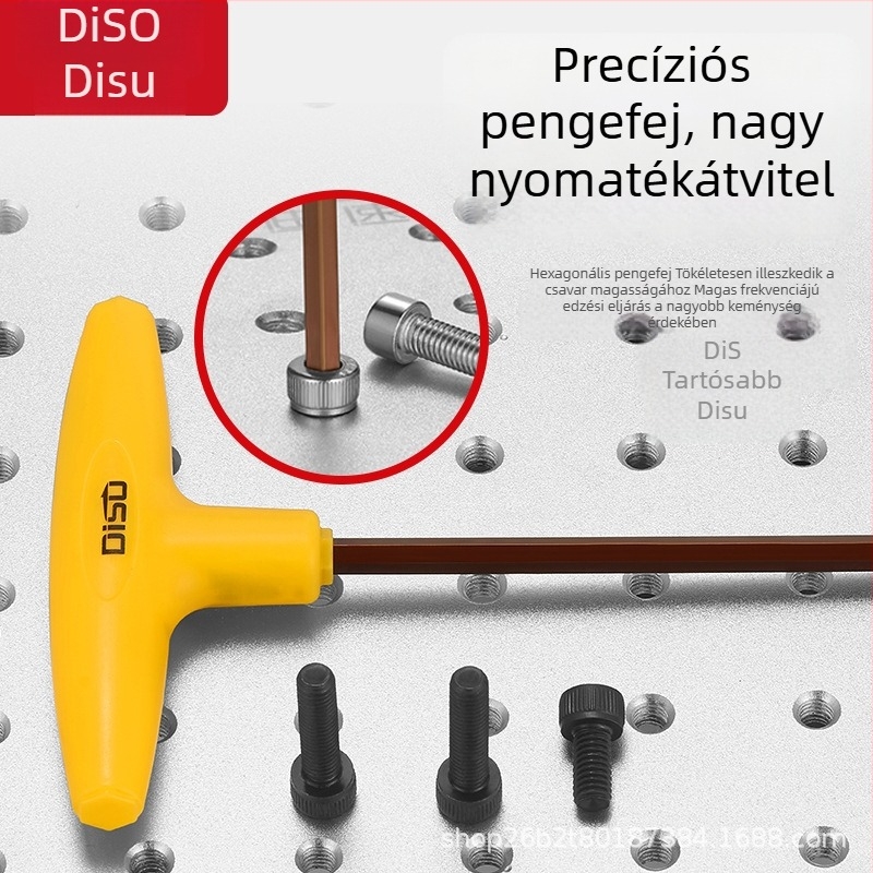 Disu T-típusú hatszögkulcs, hosszú, otthoni használatra, méretek 2–8 mm, S2 acélötvözet