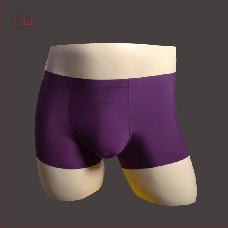 Férfi ice silk boxeralsó, gyors száradás, lélegző nylon, egyszínű, középmagasságú derék, plusz méret