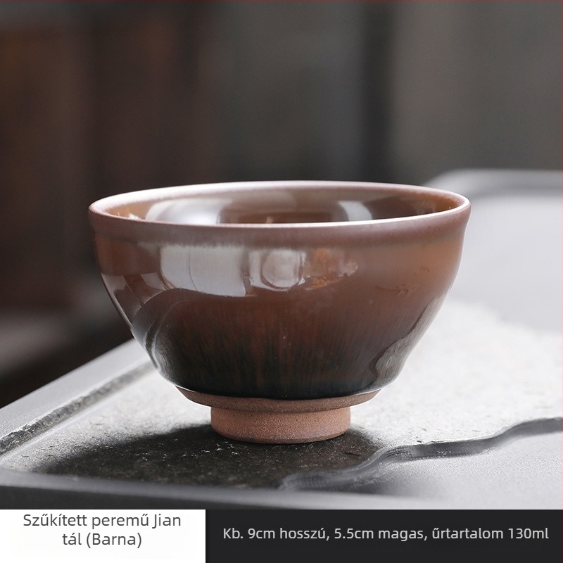 Jianyang Jianzhan teáskészlet Oil-Drop mesterscsésze, porcelán vas testtel, Kung Fu teáscsésze, Rabbit-Hair mázzal, egy darab