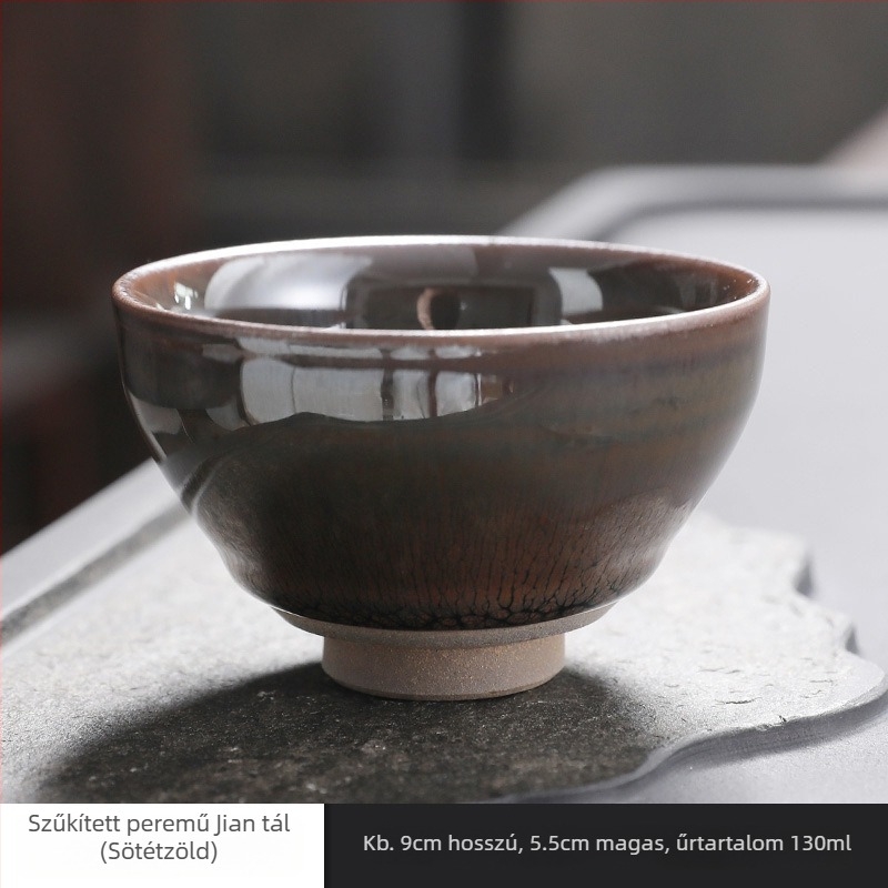 Jianyang Jianzhan teáskészlet Oil-Drop mesterscsésze, porcelán vas testtel, Kung Fu teáscsésze, Rabbit-Hair mázzal, egy darab