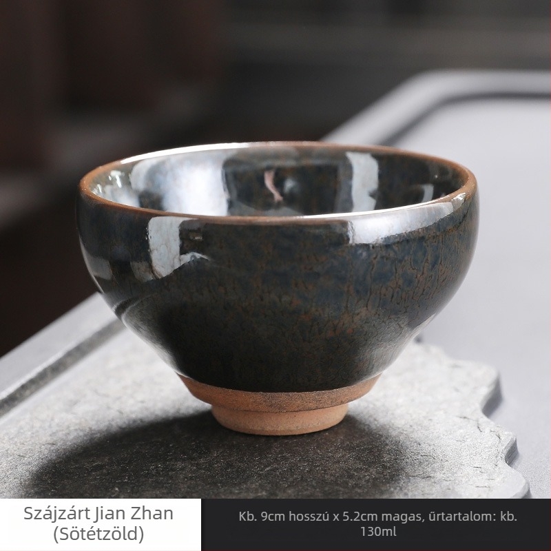 Jianyang Jianzhan teáskészlet Oil-Drop mesterscsésze, porcelán vas testtel, Kung Fu teáscsésze, Rabbit-Hair mázzal, egy darab