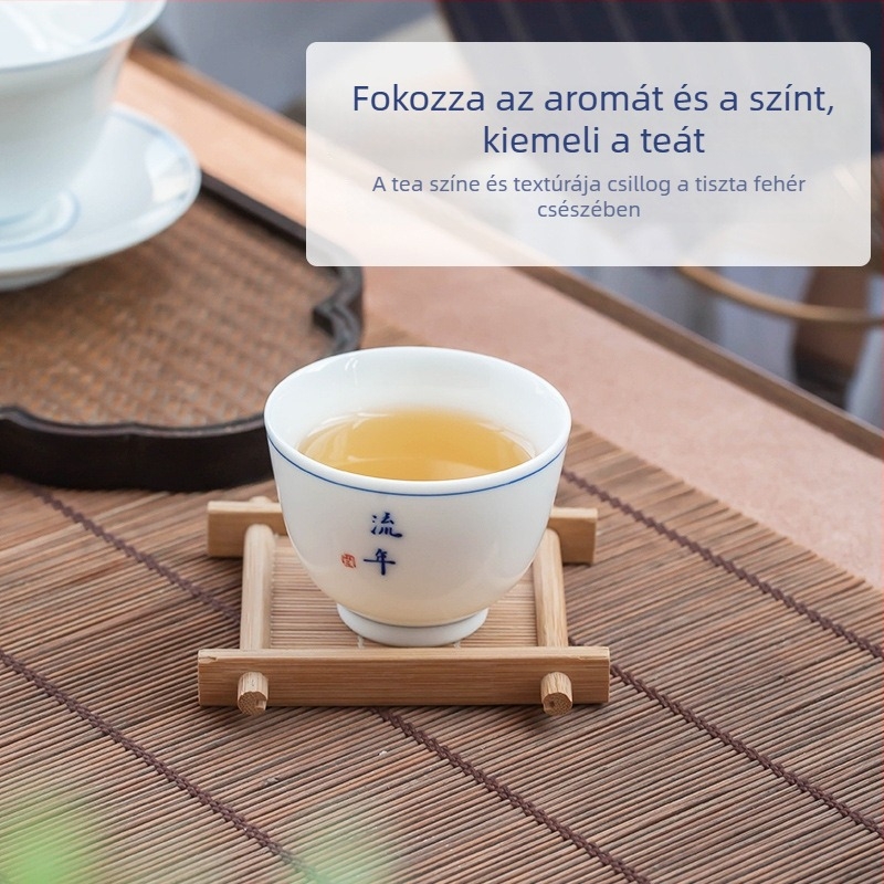 Kung Fu teáscsésze kék-fehér kerámiából, kis otthoni teáscsésze, a teáskészlet része