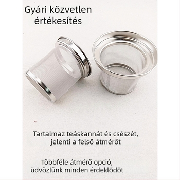Rozsdamentes acél teáskanna szűrő, finom hálós teafilter üveg teáskannához, tea készlet kiegészítő