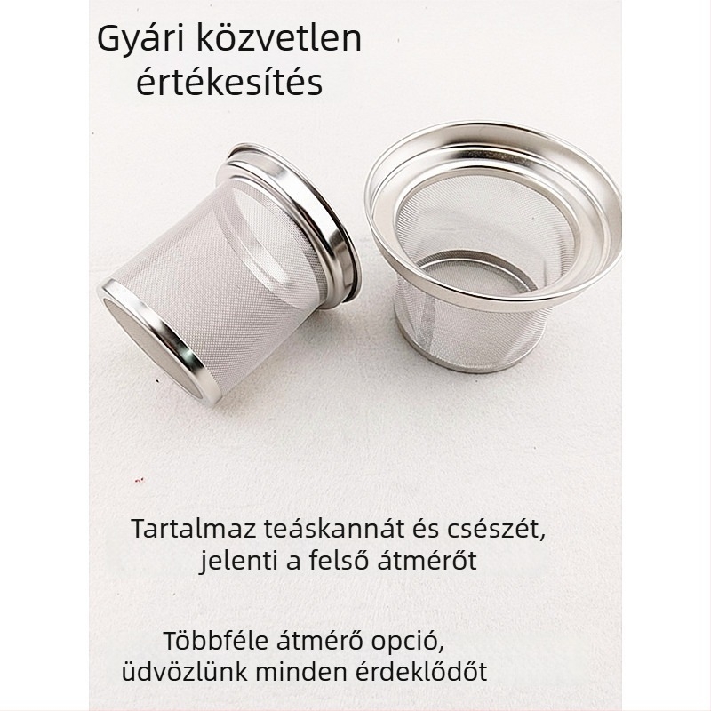 Rozsdamentes acél teáskanna szűrő, finom hálós teafilter üveg teáskannához, tea készlet kiegészítő