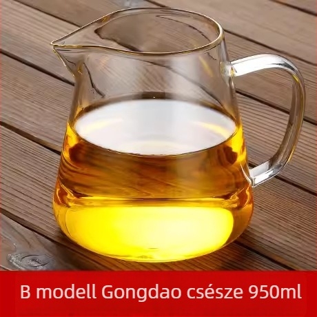 Üvegből készült tea szeparátor irodai használatra, hőálló, nagy kapacitású Gongfu teáskészlet, vastagított dizájn
