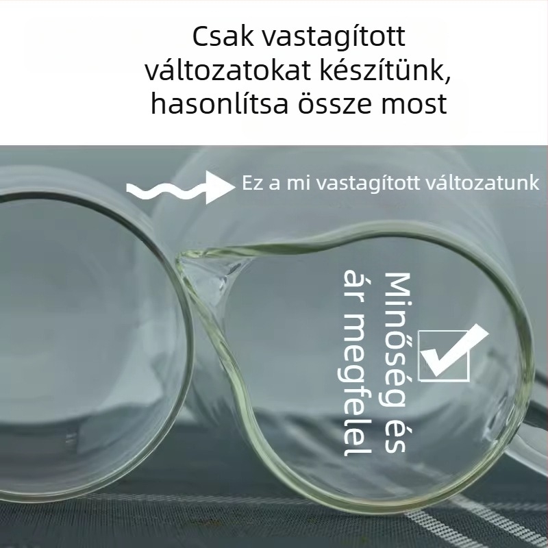 Üvegből készült tea szeparátor irodai használatra, hőálló, nagy kapacitású Gongfu teáskészlet, vastagított dizájn