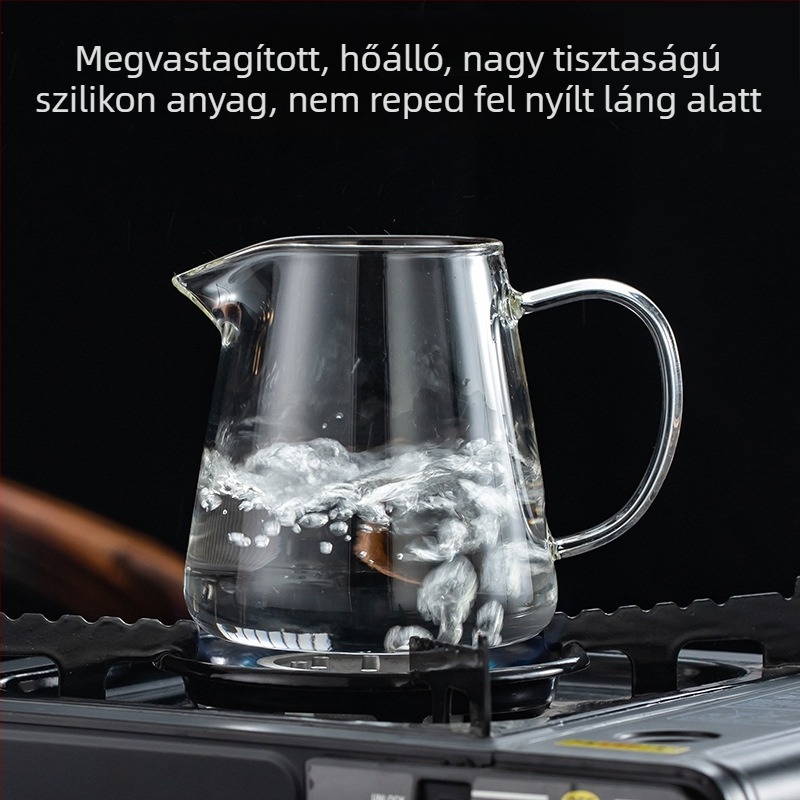 Üvegből készült tea szeparátor irodai használatra, hőálló, nagy kapacitású Gongfu teáskészlet, vastagított dizájn
