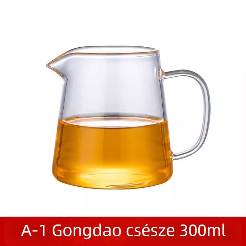 Üvegből készült tea szeparátor irodai használatra, hőálló, nagy kapacitású Gongfu teáskészlet, vastagított dizájn