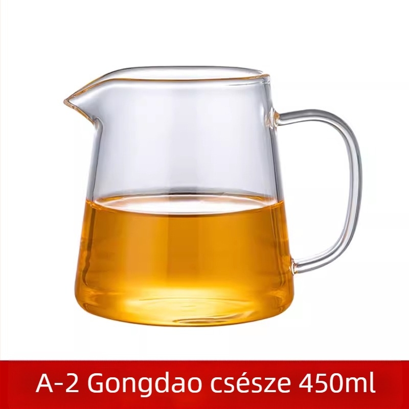 Üvegből készült tea szeparátor irodai használatra, hőálló, nagy kapacitású Gongfu teáskészlet, vastagított dizájn