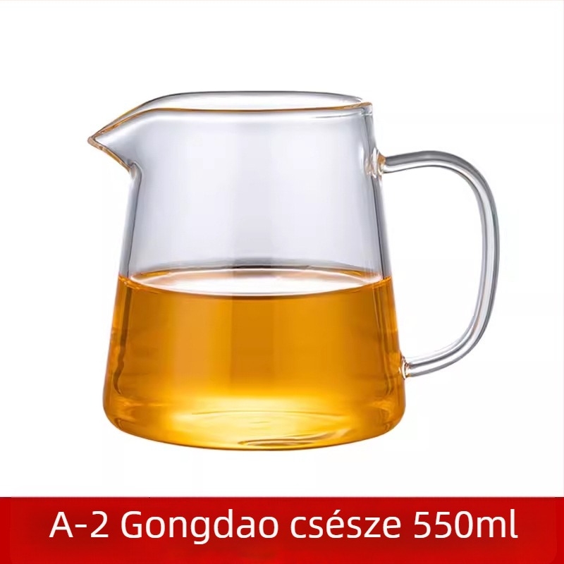 Üvegből készült tea szeparátor irodai használatra, hőálló, nagy kapacitású Gongfu teáskészlet, vastagított dizájn