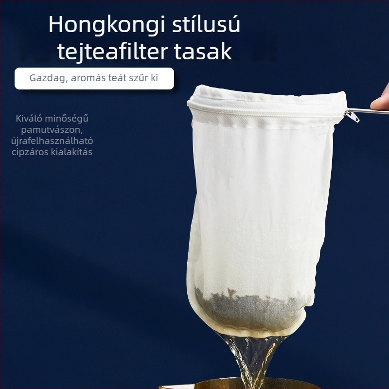 Teafilter zacskó és káveszűrő zacskó hálós anyaggal, Hongkong-stílusú latte teazsák, teafilter