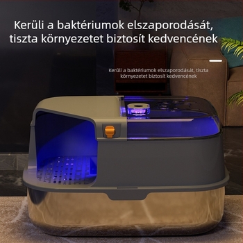 Korridor-stílusú, nagy méretű macskaalomtálca UV-diszinfekcióval és sterilizálással, teljesen zárt, tapadásmentes aljzat, szagcsökkentés, nagykereskedelmi modell