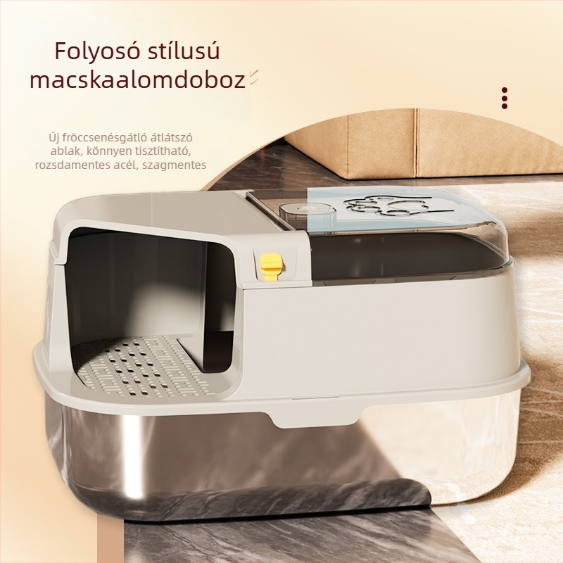 Korridor-stílusú, nagy méretű macskaalomtálca UV-diszinfekcióval és sterilizálással, teljesen zárt, tapadásmentes aljzat, szagcsökkentés, nagykereskedelmi modell