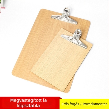 Fa A4-es írópad-klipsz, A5-ös menüklipsz, 32K fájlmappa, vastagított pad, pillangóklipsz