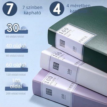 Átlátszó A4-es irattartó csattal, színes, többszintű diákoknak szánt mappa, megerősített dizájn.