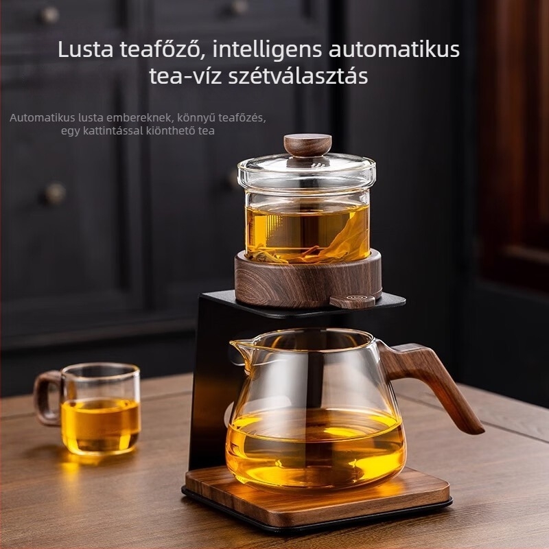 Érintéses felső tea-készítő diófa tea tálcával – otthoni Kung-Fu teáskészlet teáskannával és csészével