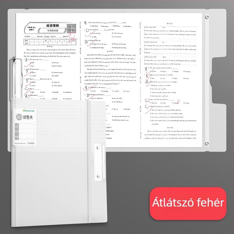 Átlátszó A3/A4 papírtartó – diák dolgozat rendező