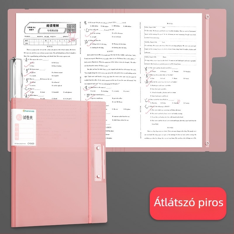 Átlátszó A3/A4 papírtartó – diák dolgozat rendező