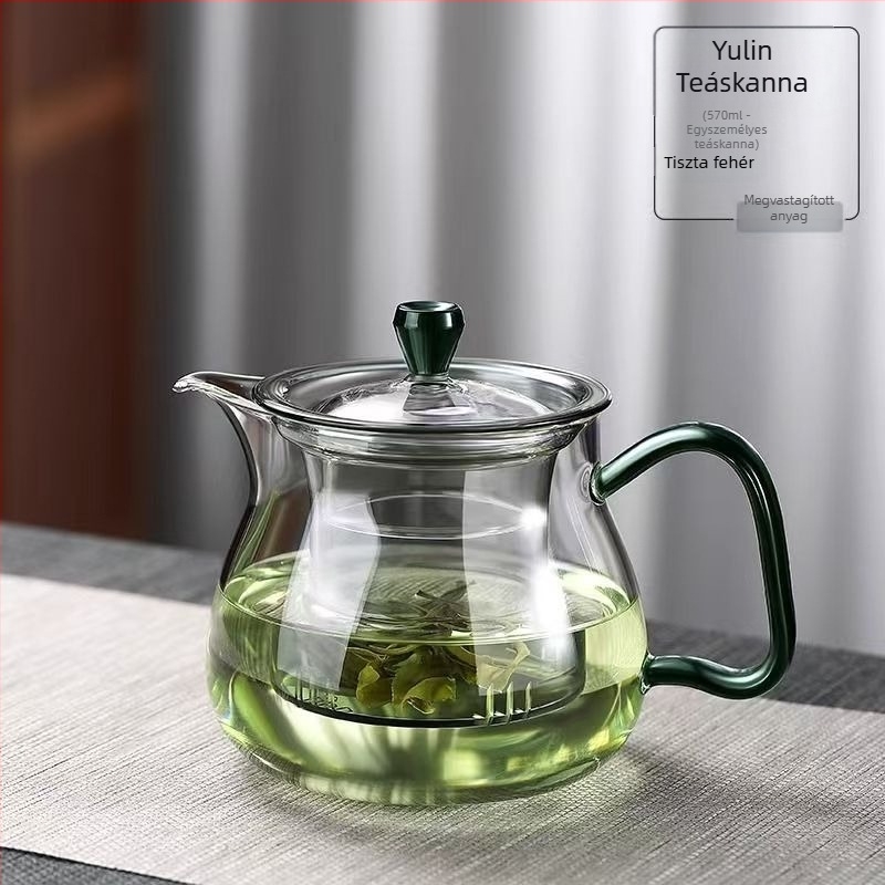 Zöld tea teáskanna boroszilikát üvegből, otthoni használatra, japán stílusú virágos tea, hőálló, vastag falú