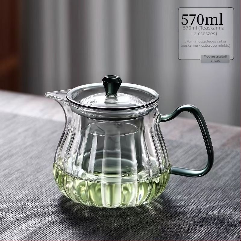Zöld tea teáskanna boroszilikát üvegből, otthoni használatra, japán stílusú virágos tea, hőálló, vastag falú