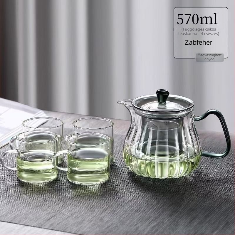 Zöld tea teáskanna boroszilikát üvegből, otthoni használatra, japán stílusú virágos tea, hőálló, vastag falú