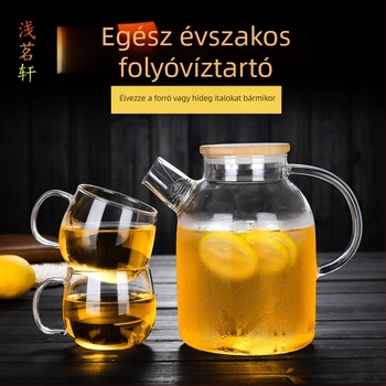 Magas boroszilikát üvegből készült hidegvíz-kanna – hőálló teáskanna, robbanásbiztos gyümölcslé- és virágos tea kanna, nagy kapacitás