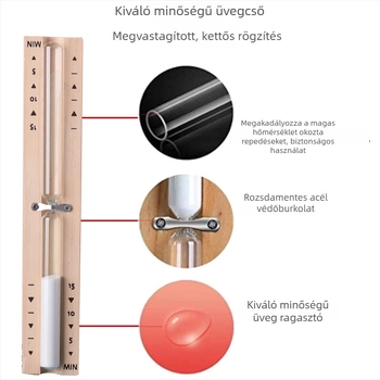 Fa fürdőszobai homokóra, falra szerelhető, forgó, 15 perces szauna időzítő dekoráció