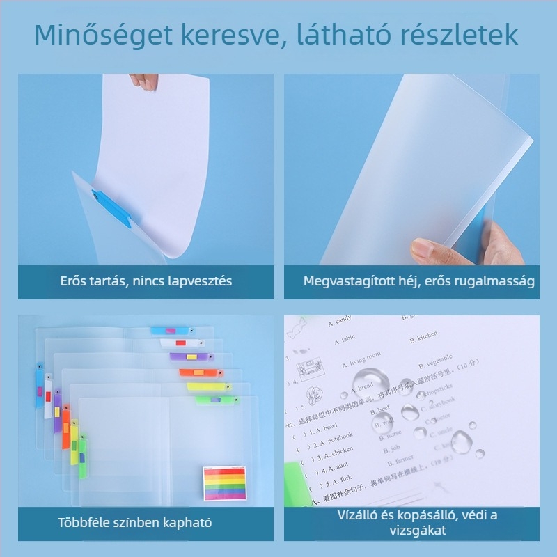 A3/A4 Átlátszó Színes Dokumentumszervező – Dupla Húzó Rúd, Diákoknak – Forgó Fájl Dosszié