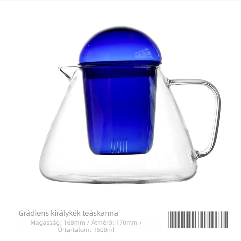 Üvegből készült elektromos teáskanna virágtea készítéséhez, víz–tea szétválasztó funkcióval