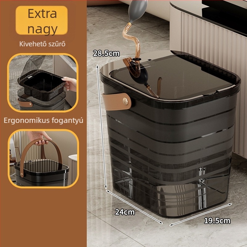 Műanyag tealevél-maradék vödör szeparációval és szűréssel, teaceremónia kiegészítő