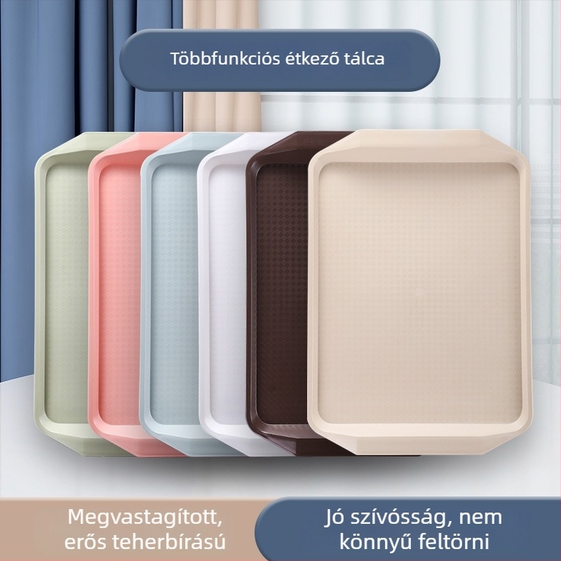 Vastagított műanyag téglalap alakú szervíztálca éttermeknek és szállodáknak