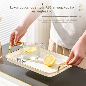 Háztartási célú téglalap alakú tál, modern minimalista stílus, gyümölcstál teához és vízcsészéhez, hőálló, könnyed luxus tea-tálca