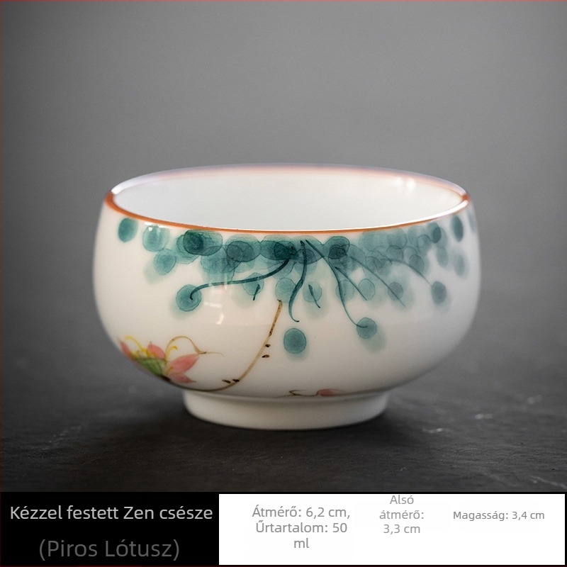Gongfu teáscsésze, személyes használatra szánt porcelán teáscsésze, kézzel festett Zen teáscsésze, kreatív teake kóstolócsésze