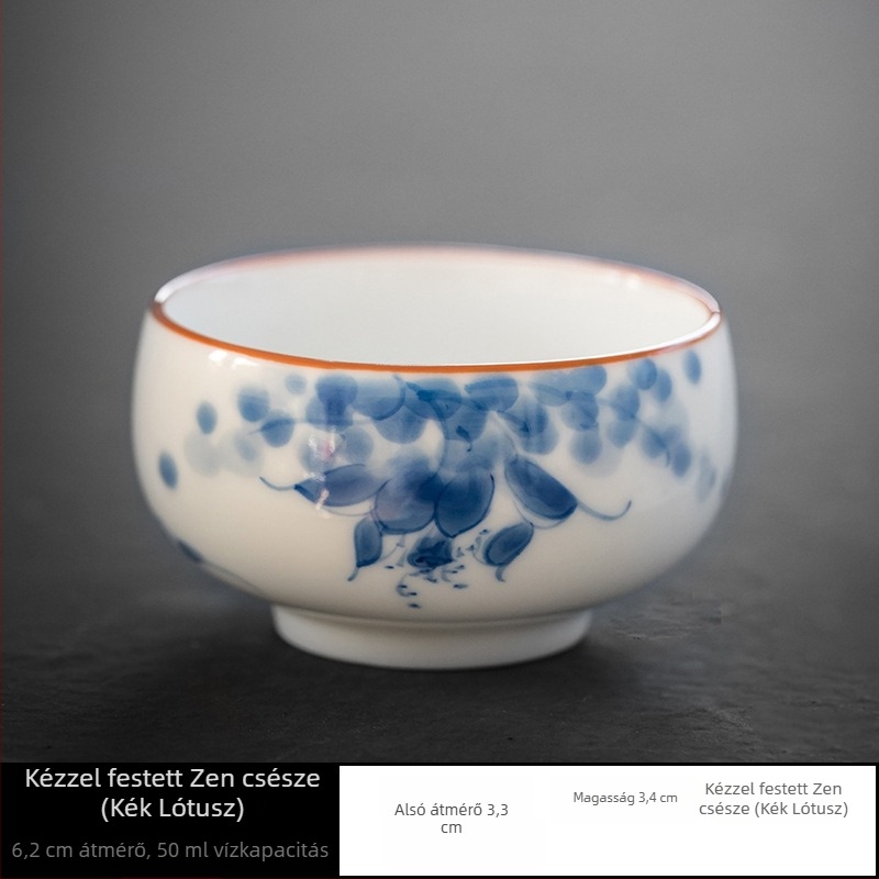 Gongfu teáscsésze, személyes használatra szánt porcelán teáscsésze, kézzel festett Zen teáscsésze, kreatív teake kóstolócsésze