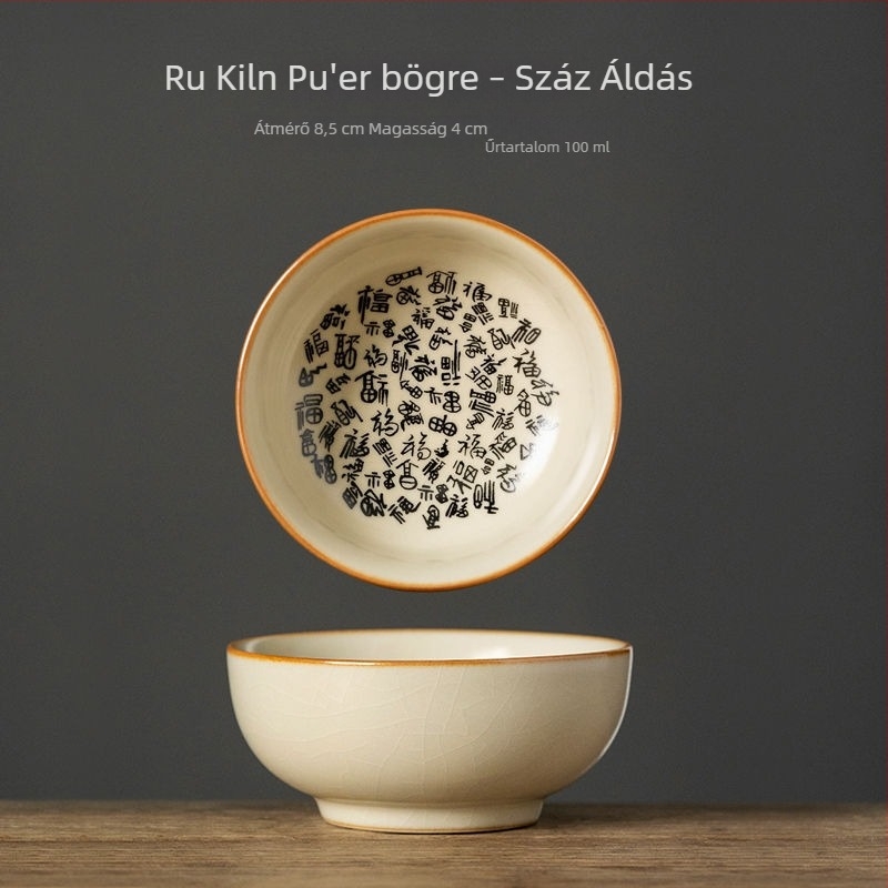 Ru-kiln kerámia teáscsésze – személyes használatra, egyedi darab, kreatív dizájn rejtett kés
