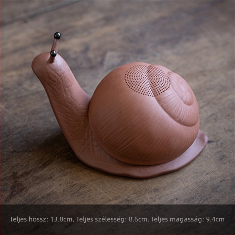 Kreatív teafilter lila agyagból, kerámiával, kis csiga-tea pet dísz, háztartási tealevél szűrő, Kung fu teás készlet kiegészítők.