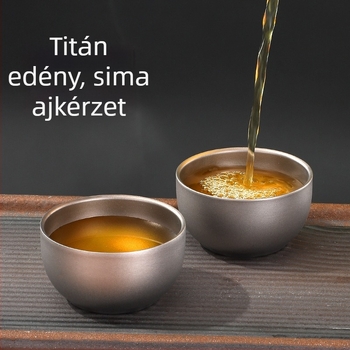 Titán teáskészlet — tiszta titán teáscsésze, vízcsésze, mestercsésze Kung-Fu teához, otthoni teáskiegészítők