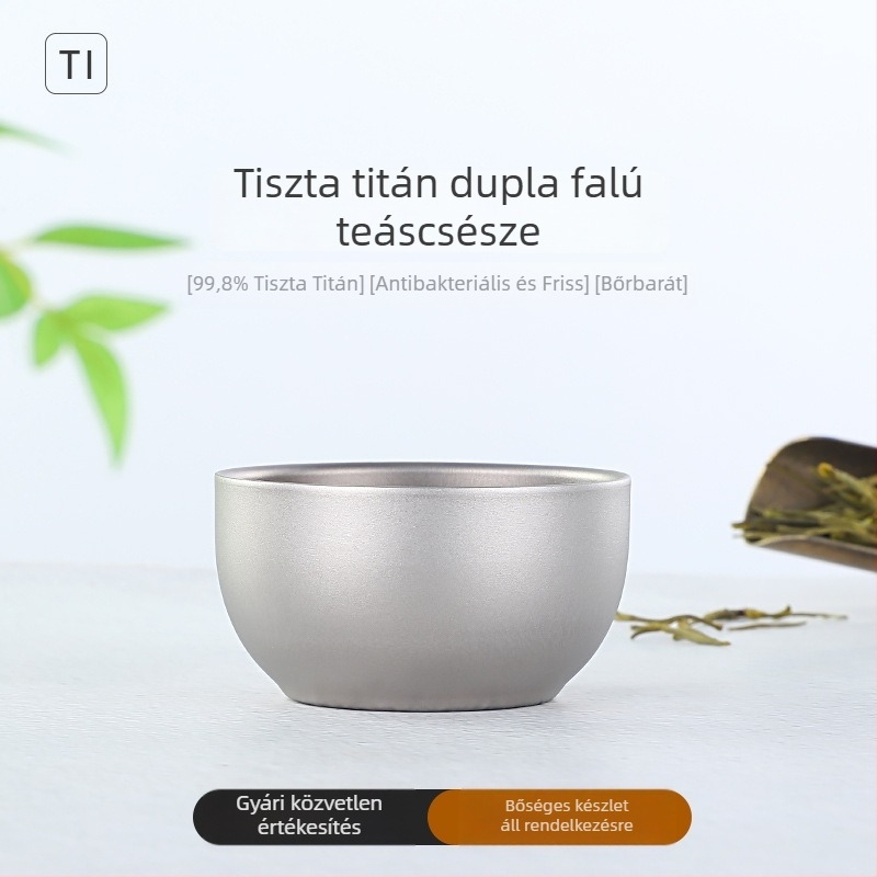 Titán teáskészlet — tiszta titán teáscsésze, vízcsésze, mestercsésze Kung-Fu teához, otthoni teáskiegészítők