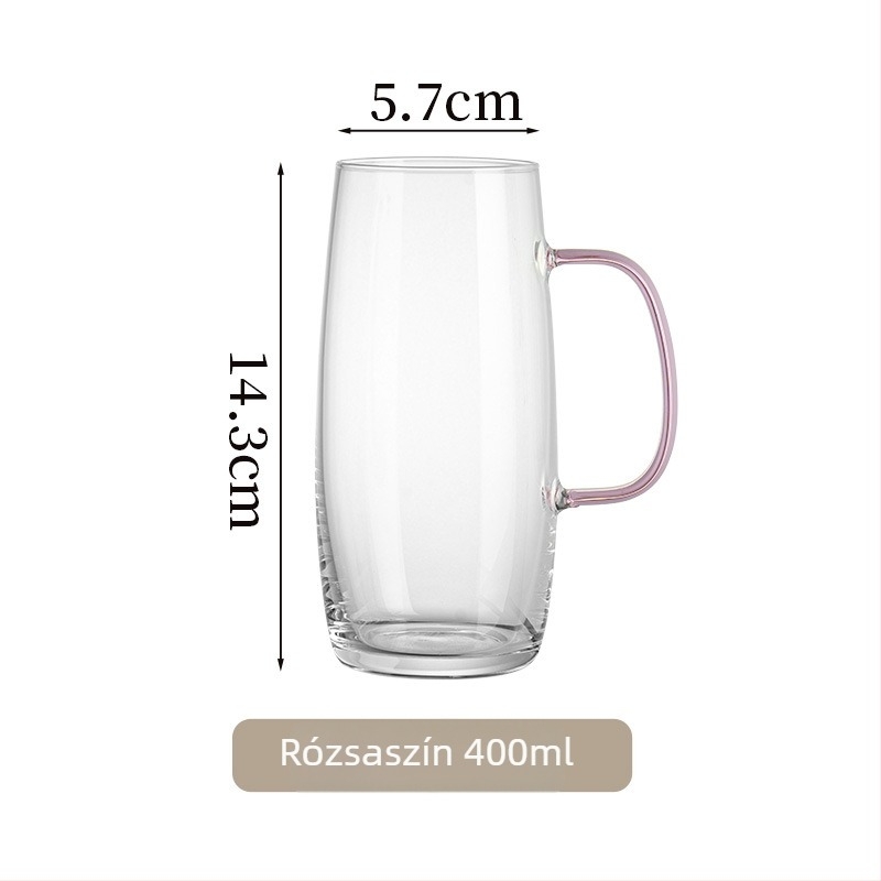 Fogantyús üveg teáscsésze, boroszilikát-üveg, hőálló, zöld teához, japán stílus.