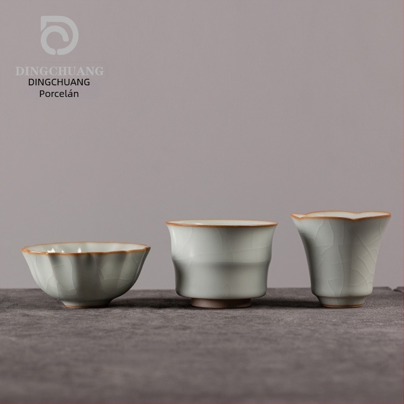 Ru kiln teáscsésze crackle mázzal, porcelán személyes használatra