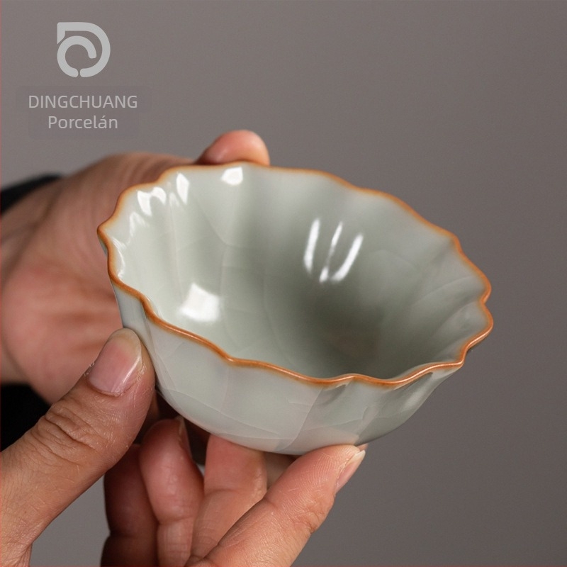 Ru kiln teáscsésze crackle mázzal, porcelán személyes használatra