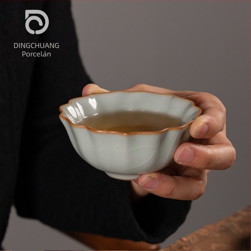 Ru kiln teáscsésze crackle mázzal, porcelán személyes használatra