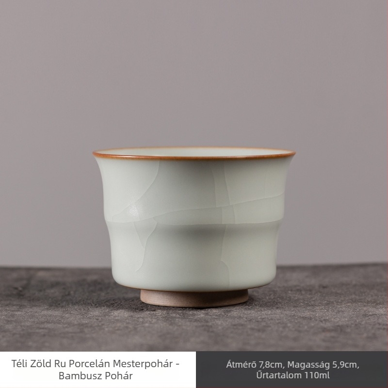 Ru kiln teáscsésze crackle mázzal, porcelán személyes használatra