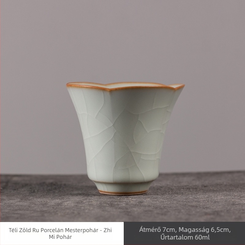 Ru kiln teáscsésze crackle mázzal, porcelán személyes használatra