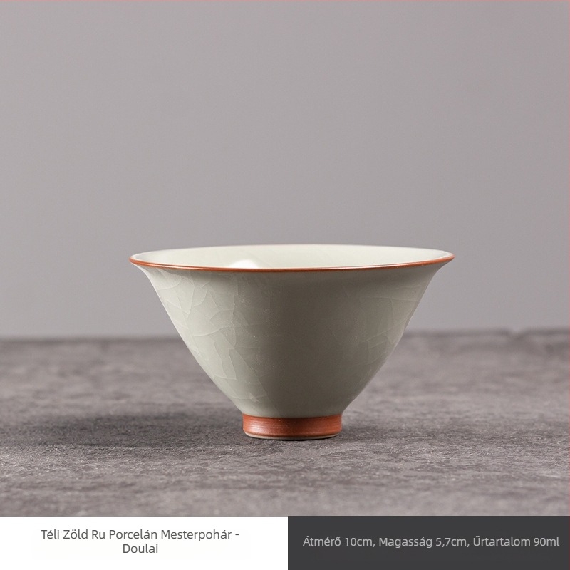 Ru kiln teáscsésze crackle mázzal, porcelán személyes használatra