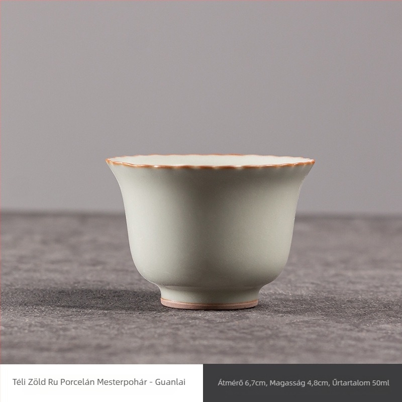 Ru kiln teáscsésze crackle mázzal, porcelán személyes használatra