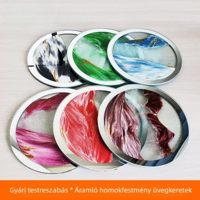 Kreatív DIY homokművészet táj – 3D üveges homokóra asztali dekorációhoz, mini díszjáték