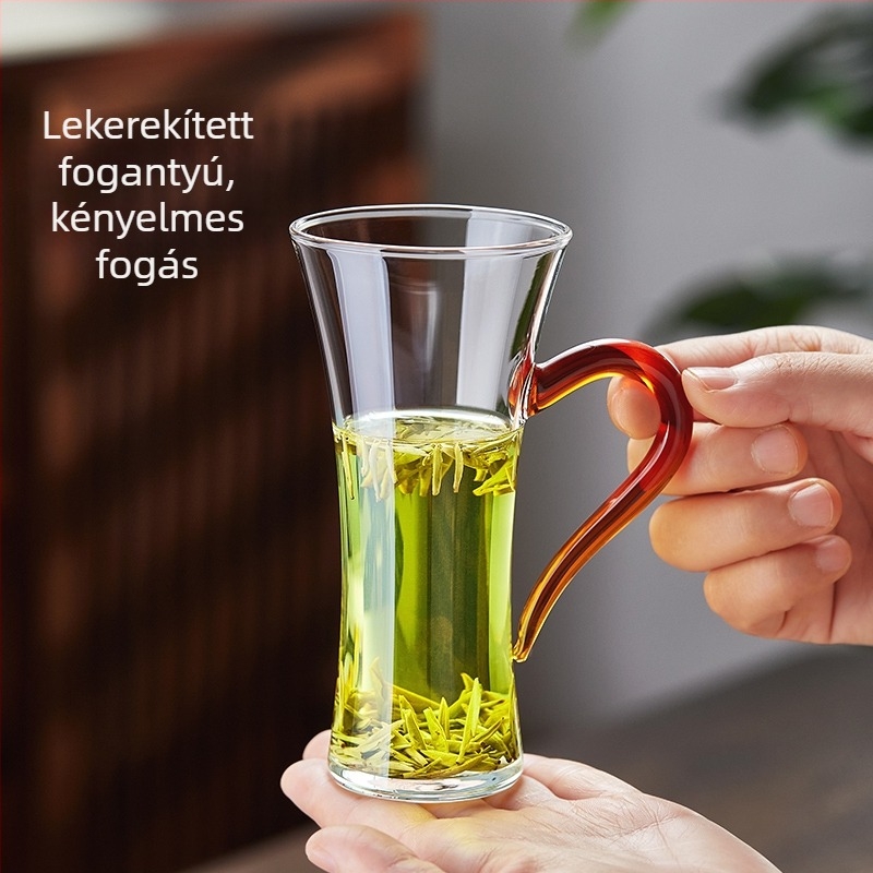 Mesni Fogantyús Üvegpohár, Hőálló, Magas Boroszilikát Üvegből, Otthonra – Tea és Gyümölcslé