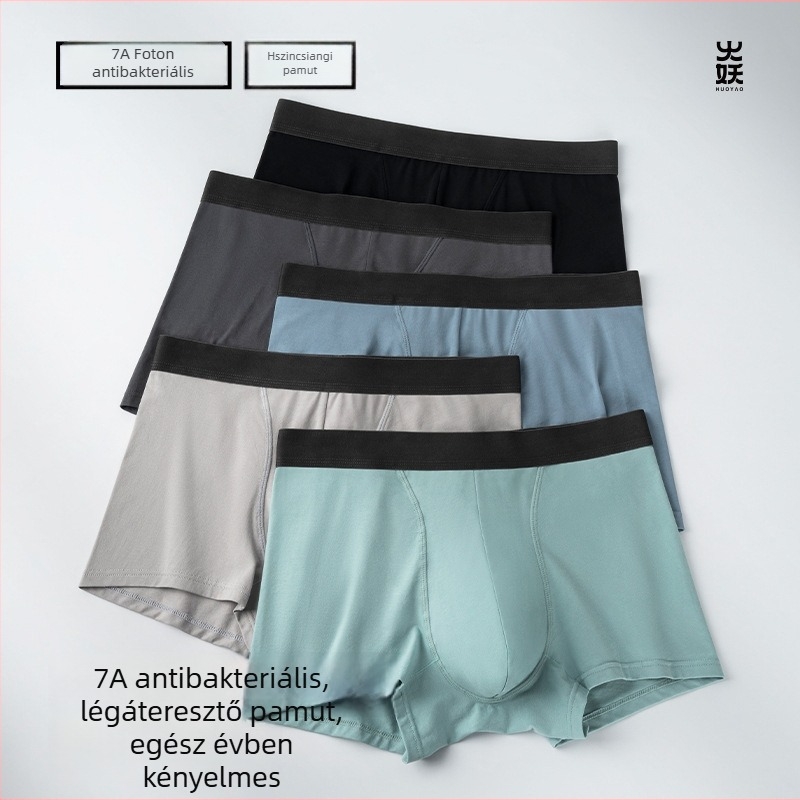 Fire Demon antibakteriális férfi pamut boxer brief, lélegző, nedvességelnyelő, középmagas derék, egyszínű, ajándékdoboza.