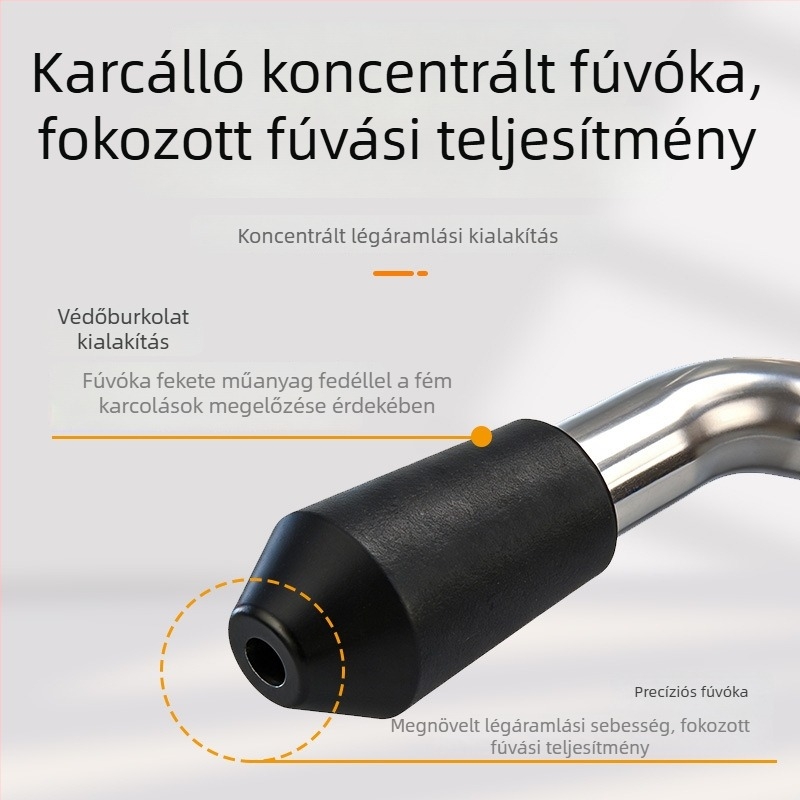Pneumatikus porfúvó pisztoly hosszabb levegőcsővel, nagy nyomású ipari kivitel